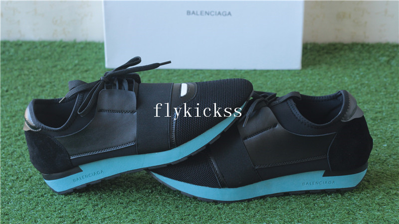 Balenciaga Race Runner Trainers Black Blue